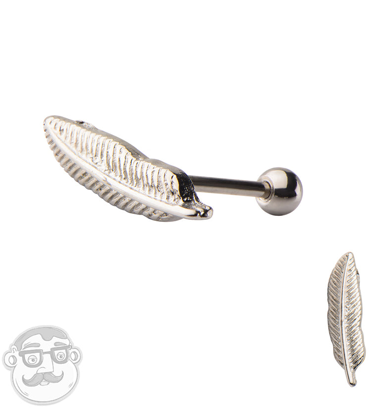 18G Feather Steel Tragus / Cartilage Barbell