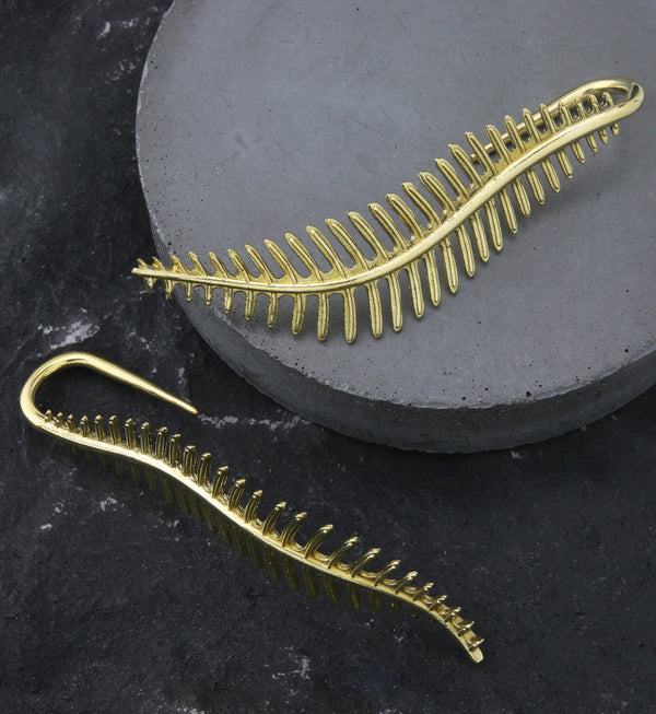 Fern Leaf Brass Hangers / Earrings