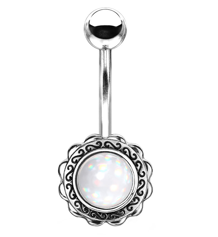 Clear Escent Filigree Belly Button Ring