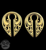 Floral Keyhole Brass Ear Weights