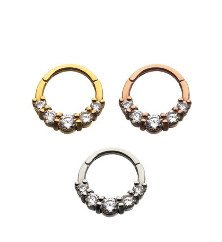 Gold PVD Cinque Hinged Segment Ring