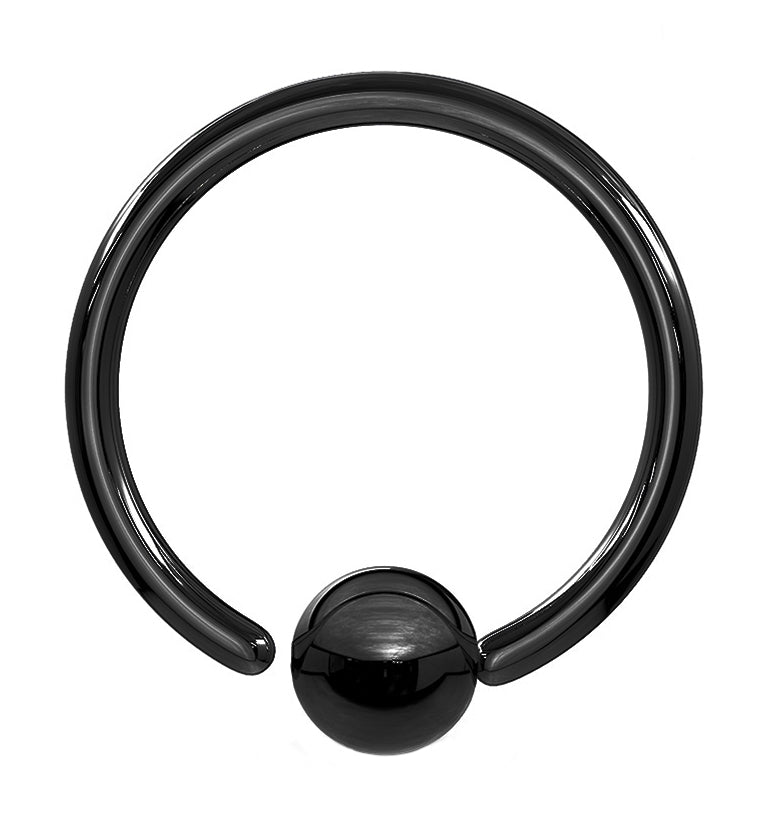 Black PVD Fixed Ball Captive Ring