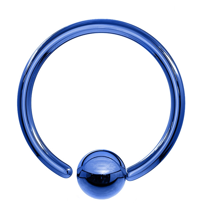 Blue PVD Fixed Ball Captive Ring