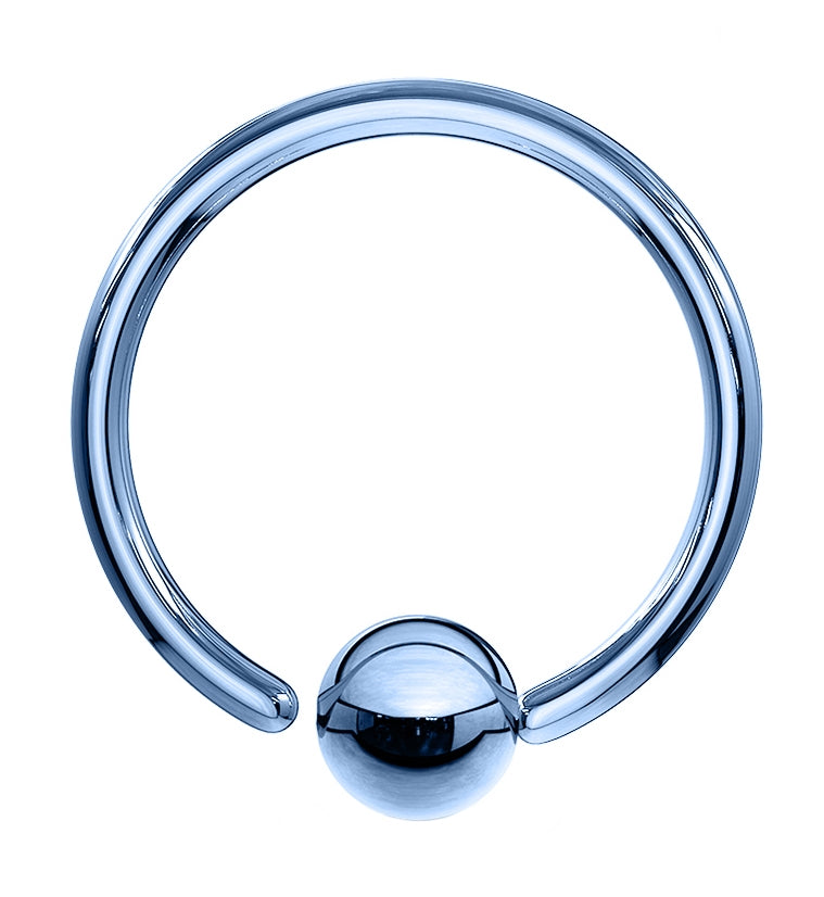 Light Blue PVD Fixed Ball Captive Ring