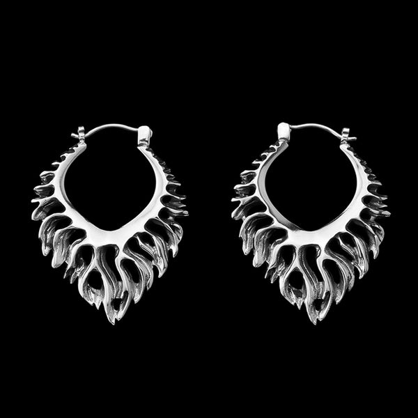 18G Flame White Brass Hangers / Earrings