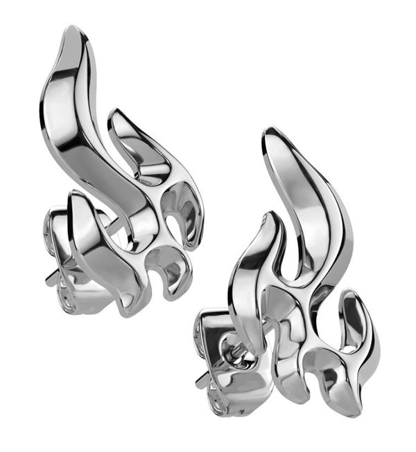 Flame Stainless Steel Stud Earrings