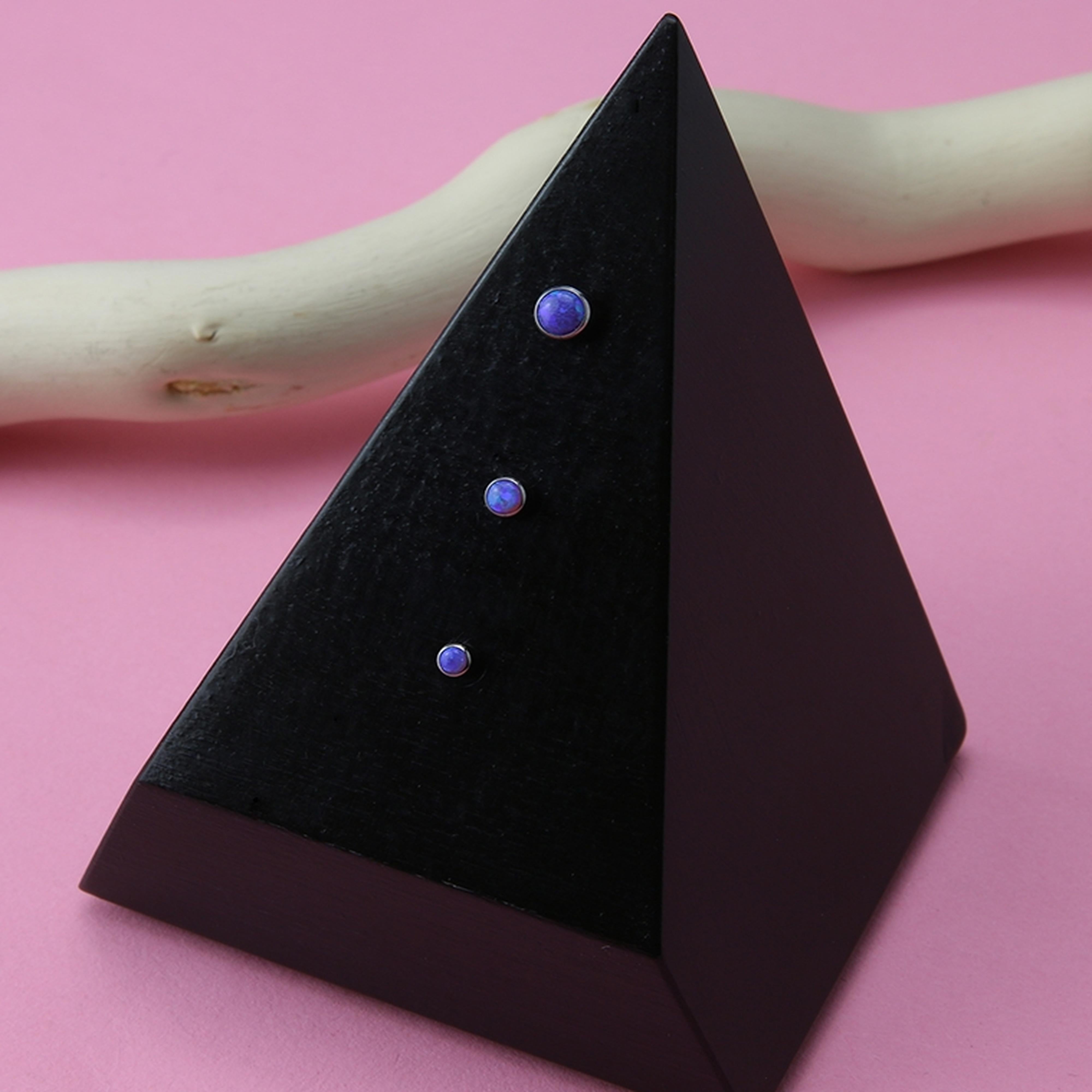 Purple Opalite Flat Bezel Titanium Threadless Top