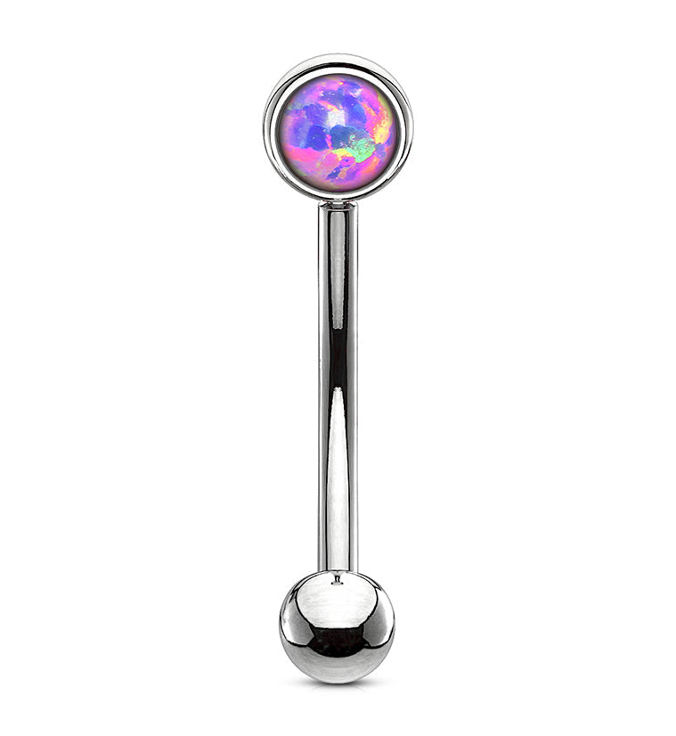 Purple Opal Flat Back Curved Barbell