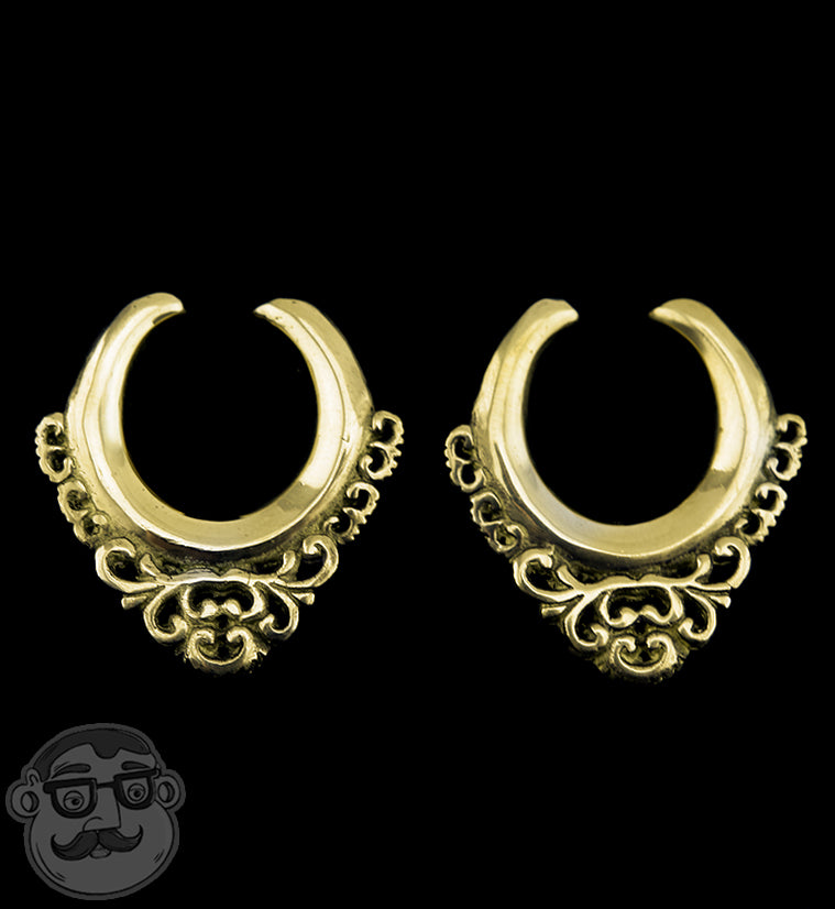 Floral Saddle Weight Brass Hooks