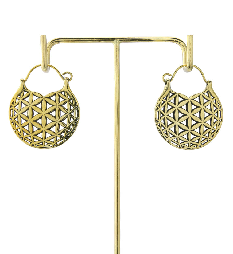Flower of Life Brass Hangers / Earrings