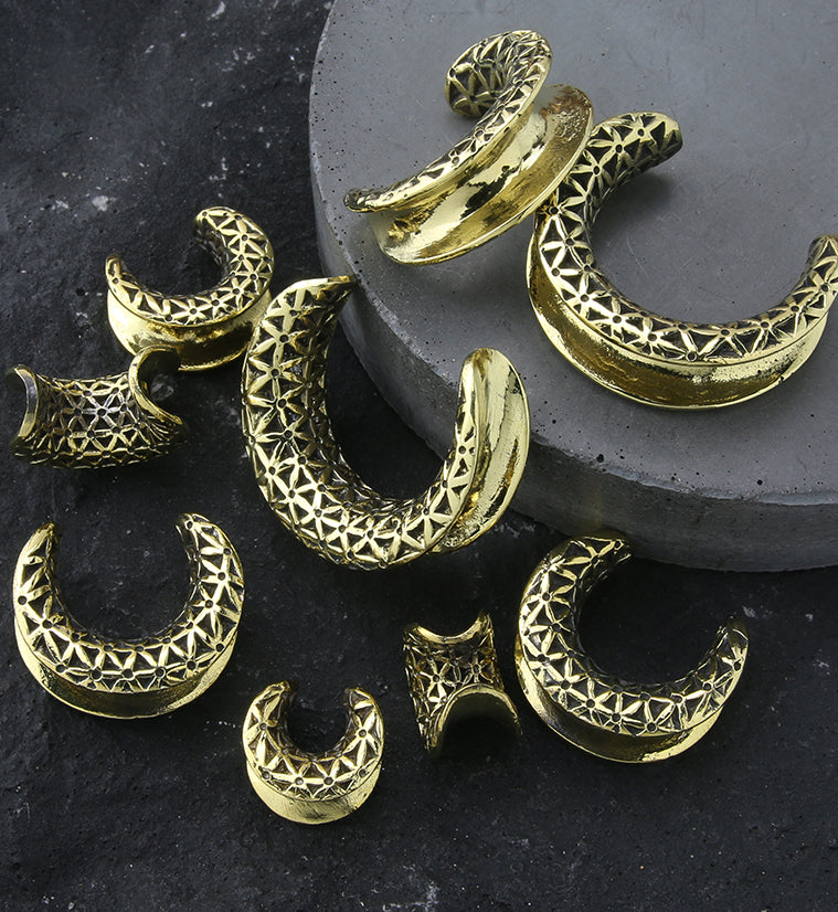Flower of Life Brass Saddles