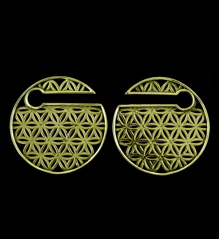 Flower of Life Brass Ear Weights
