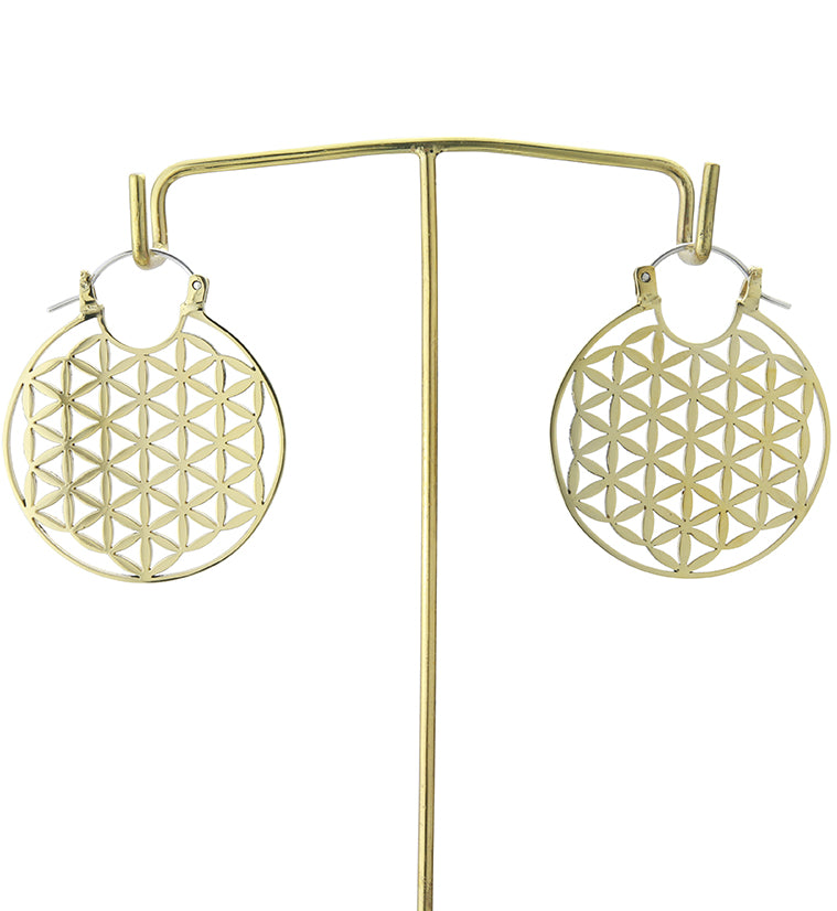 Flower of Life Brass Ear Weights