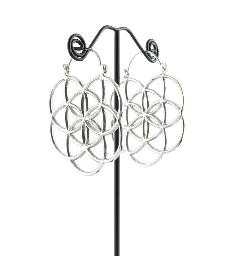 Geometrical Silver Plug Hoops