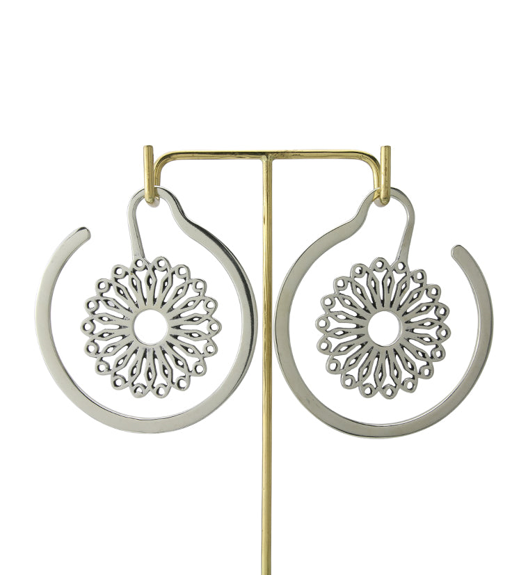 Flower Point White Brass Ear Weights