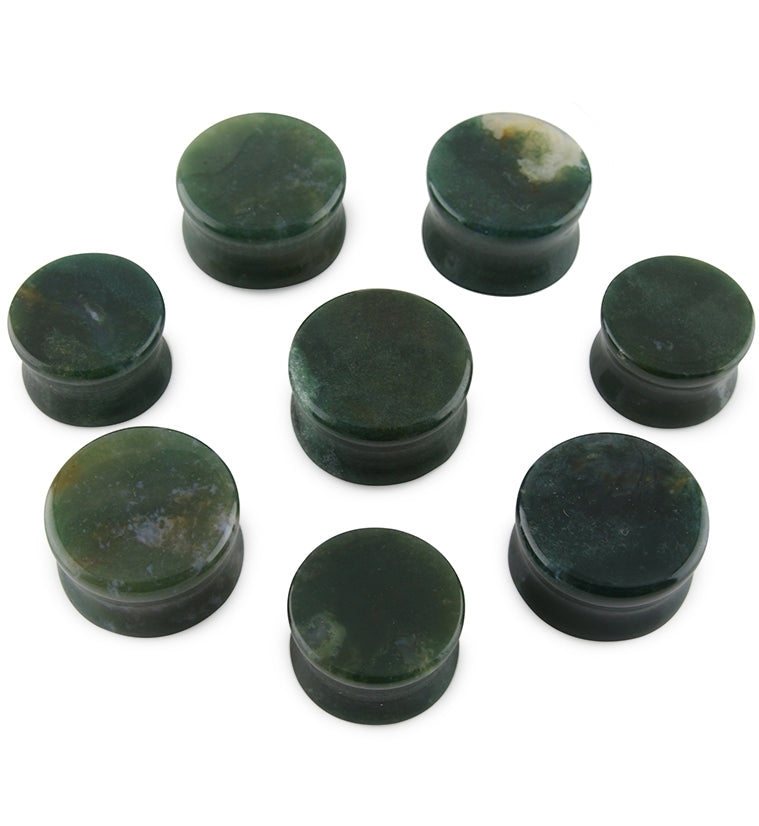 Forest Green Agate Stone Plugs