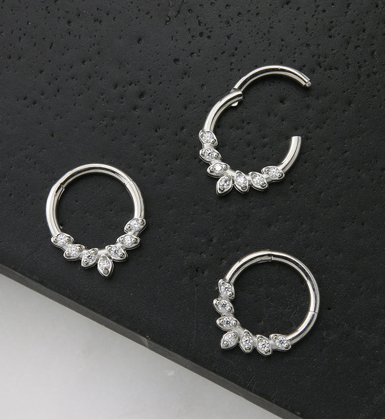 Frill CZ Hinged Segment Ring