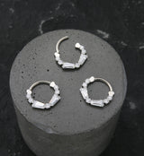 Frost CZ Titanium Hinged Segment Ring
