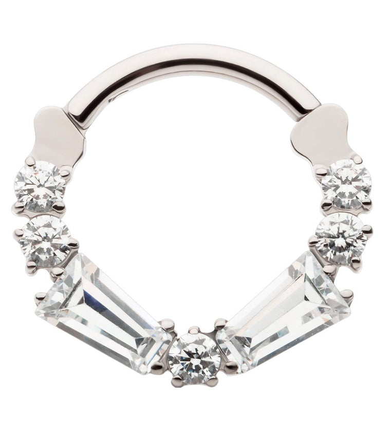 Frost CZ Titanium Hinged Segment Ring