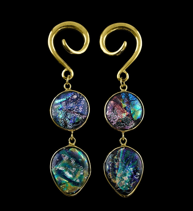 Double Galaxy Glass Hanging Ear Weights