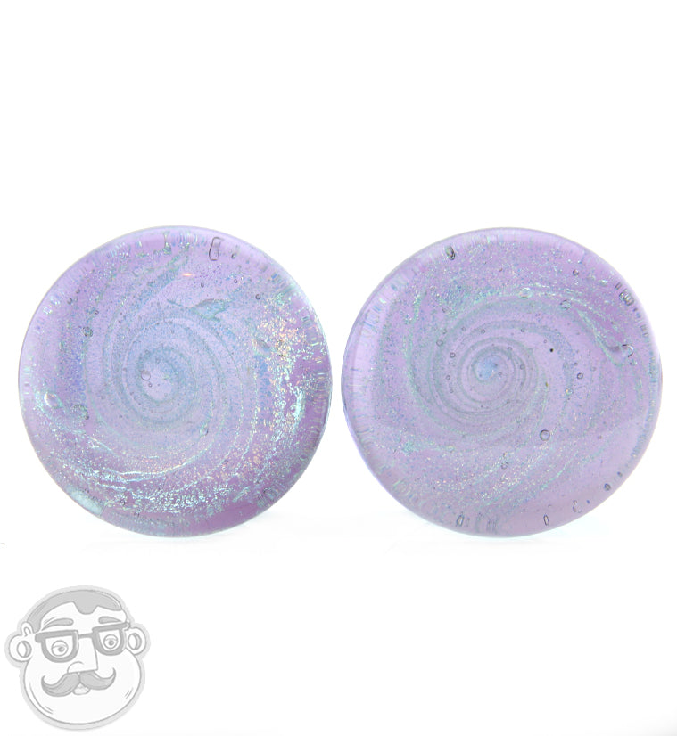 Purple Cosmic Spiral Glass Plugs