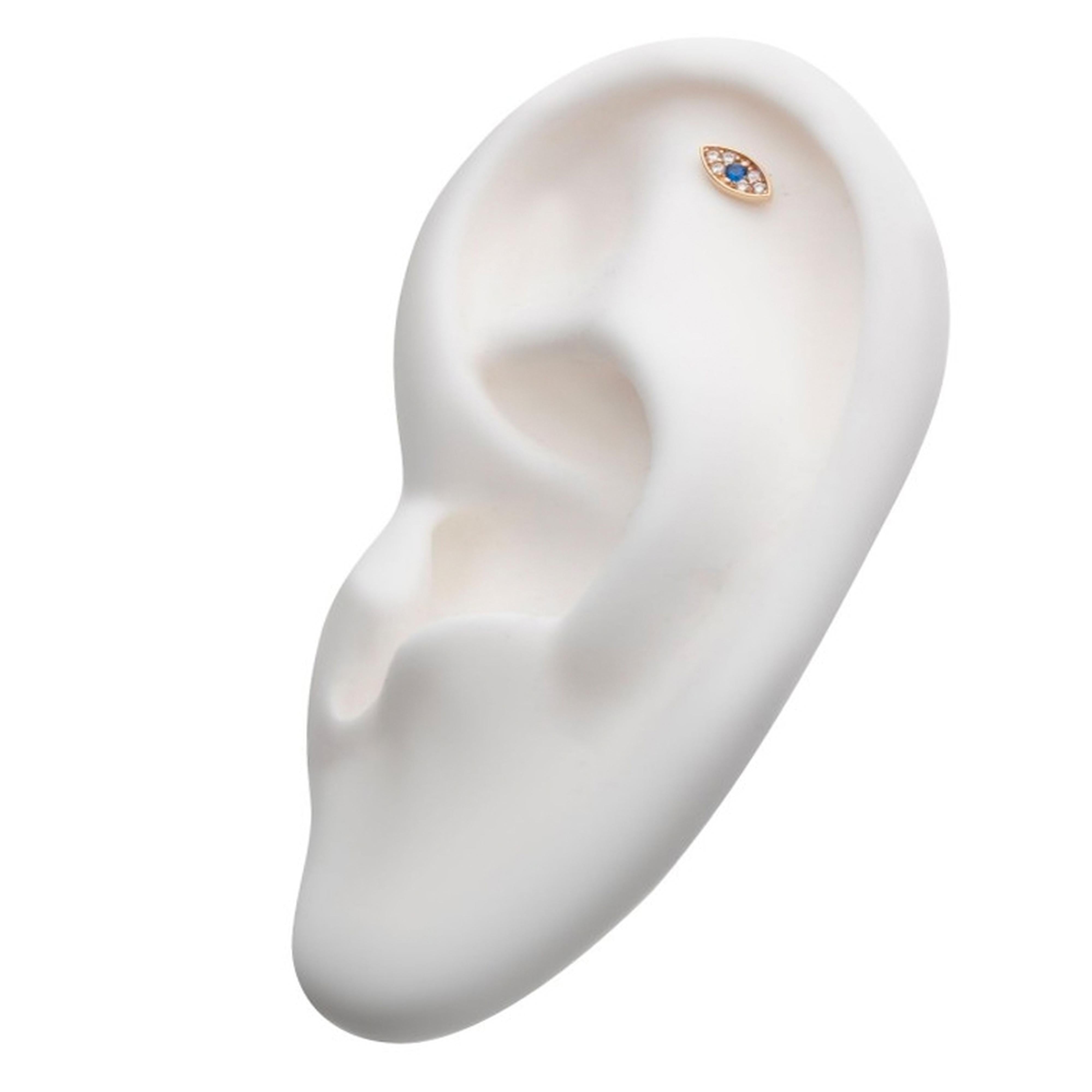 14kt Gold Gem Eye Threadless Top