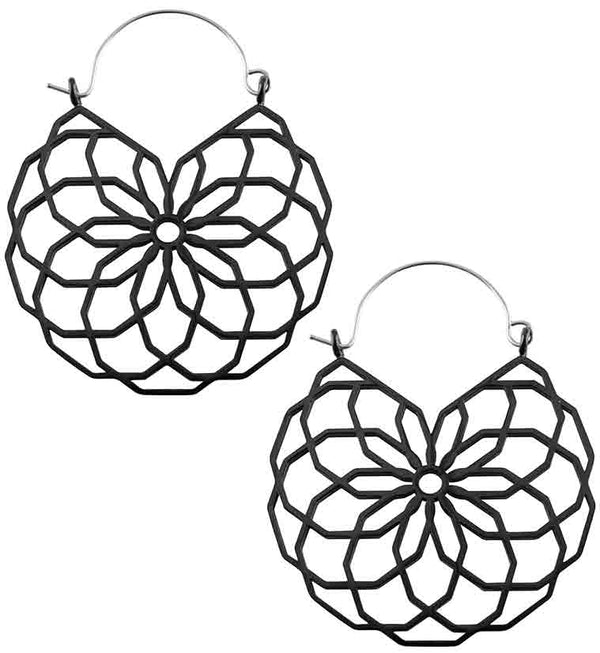 20G Black Bloom Hangers / Earrings