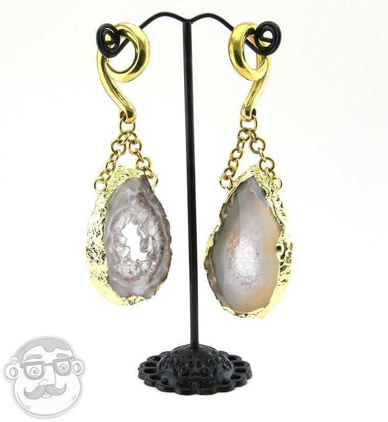 Geode Slice Brass Hangers