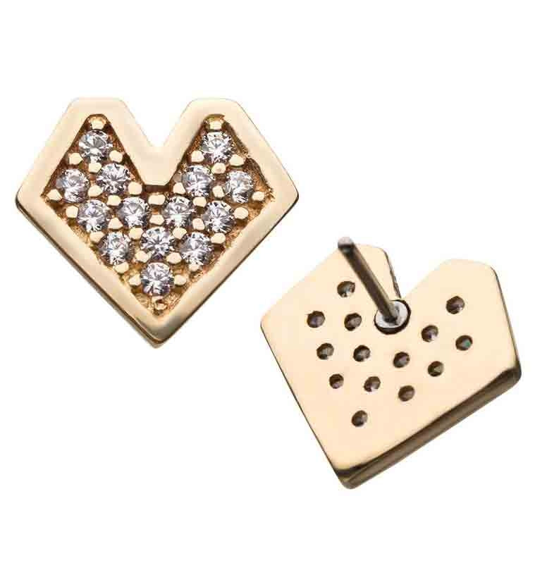 14kt Gold Geo Heart Threadless Top