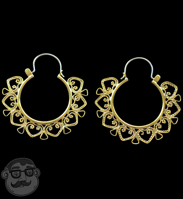 18G Gilded Brass Hoop Earrings