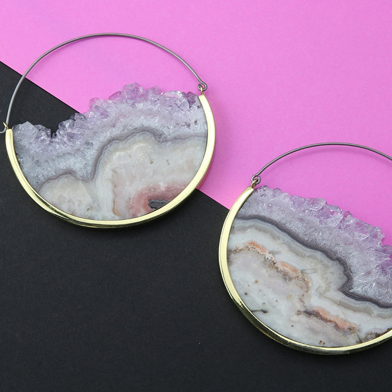 Glacier Amethyst Titanium Earrings