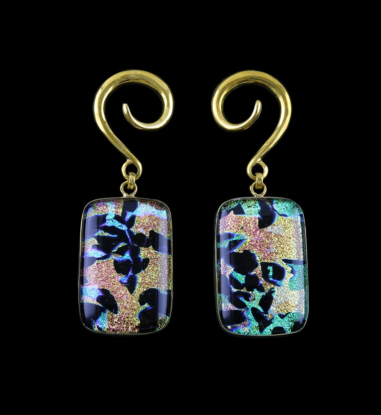 Dichroic Figure Glass Brass Ear Weights