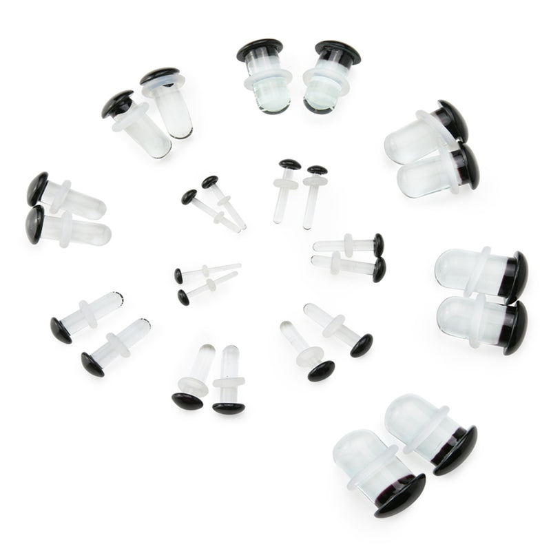 Black Glass Plugs Kit (13 Pairs)