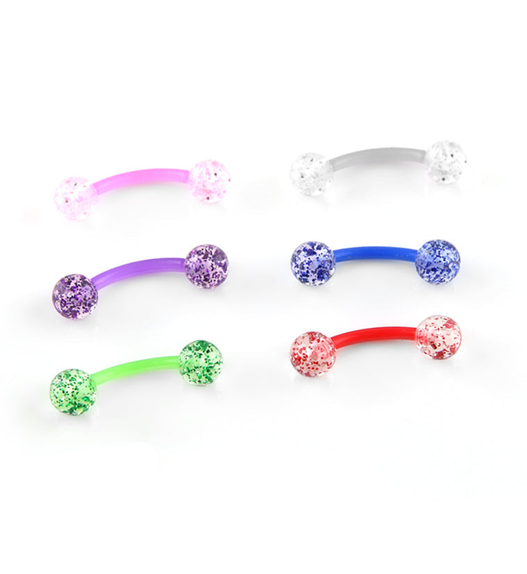 Glitter Color Curved Barbell