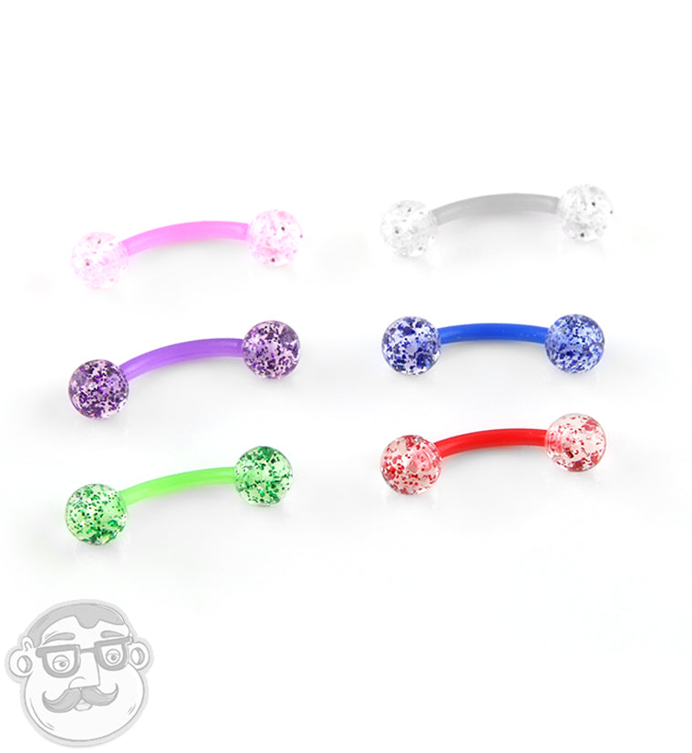 Glitter Color Curved Barbell