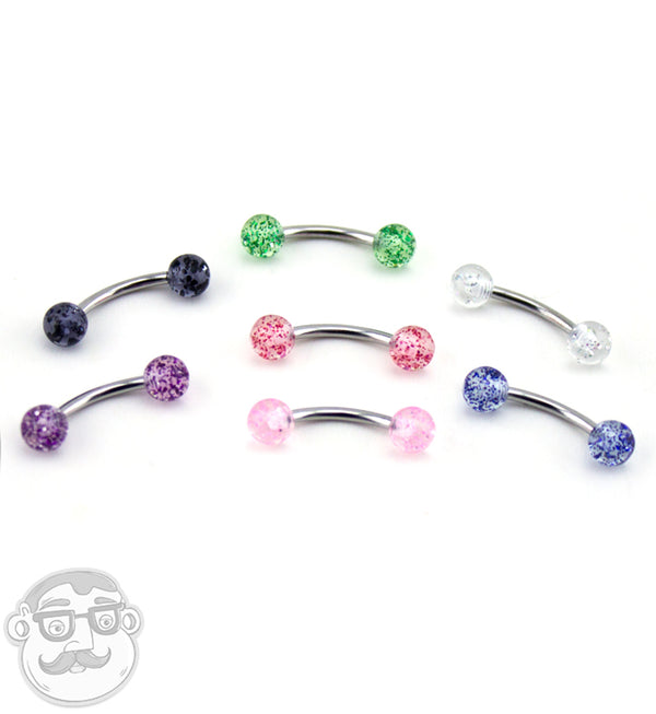 Glitter Top Curved Barbell