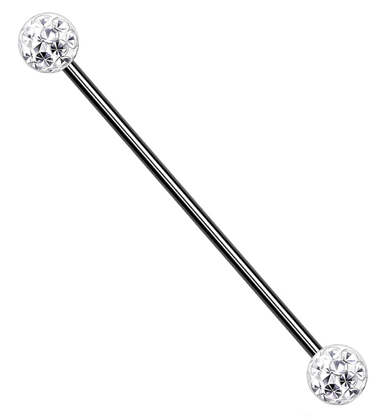 Glitterball Black Industrial Barbell