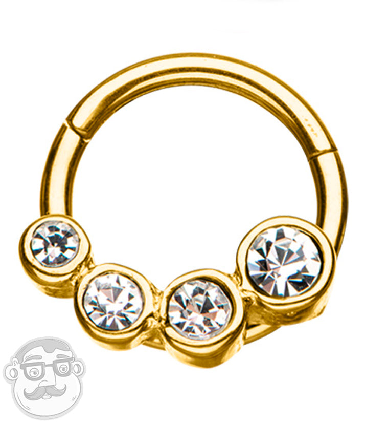 Glitz Gold PVD Hinged Segment Ring