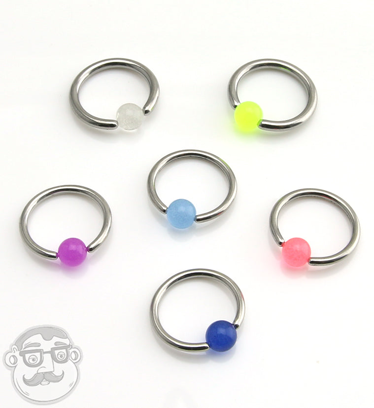 Glow In The Dark Stainless Steel Captive Ring
