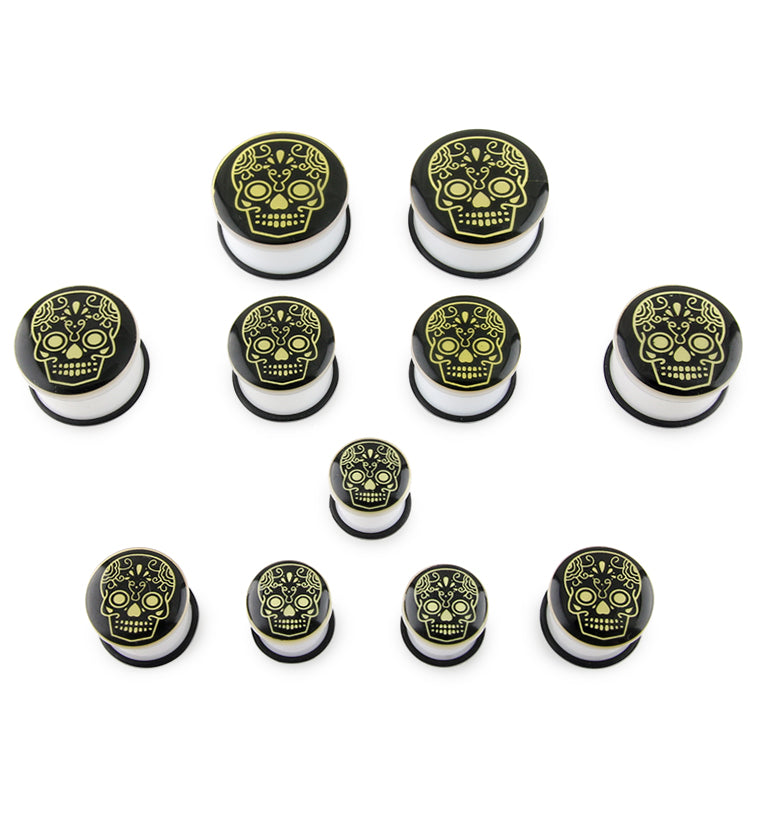 Glow In The Dark Sugar Skull Plugs