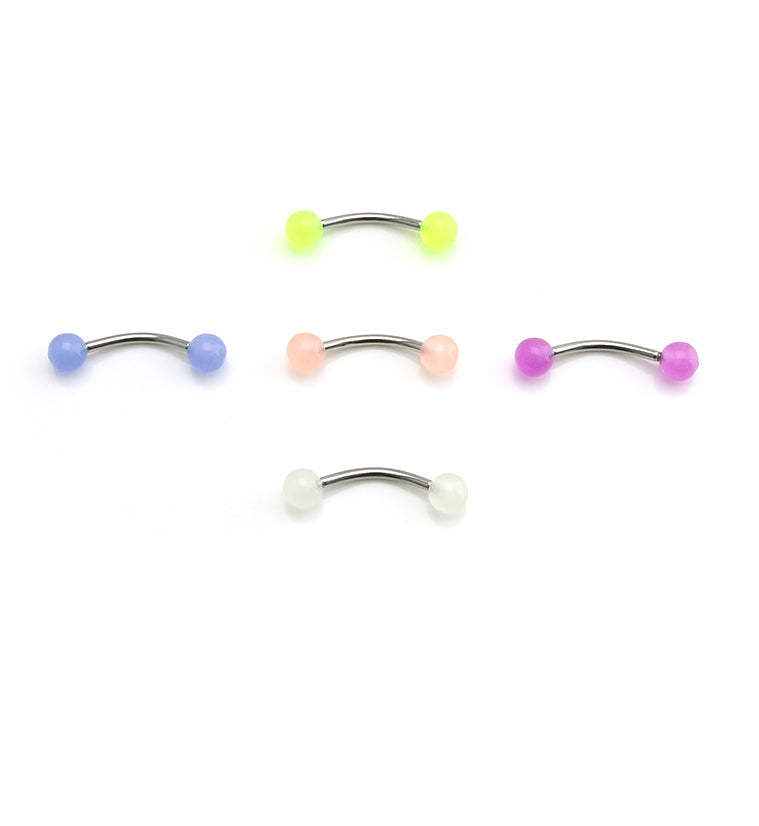 Glow In The Dark Stainless Steel Curved Barbell