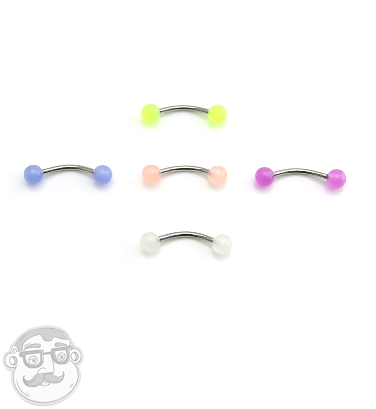 Glow In The Dark Stainless Steel Curved Barbell