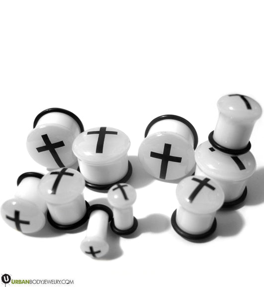 Black & White Cross Plugs