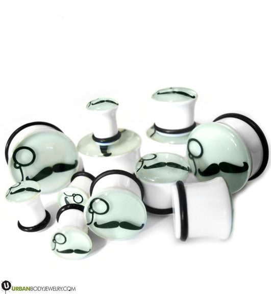 Glow In The Dark Mustache Plugs