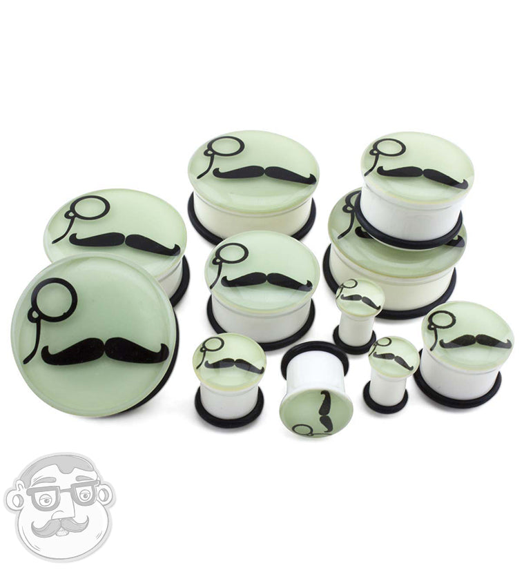 Glow In The Dark Mustache Plugs
