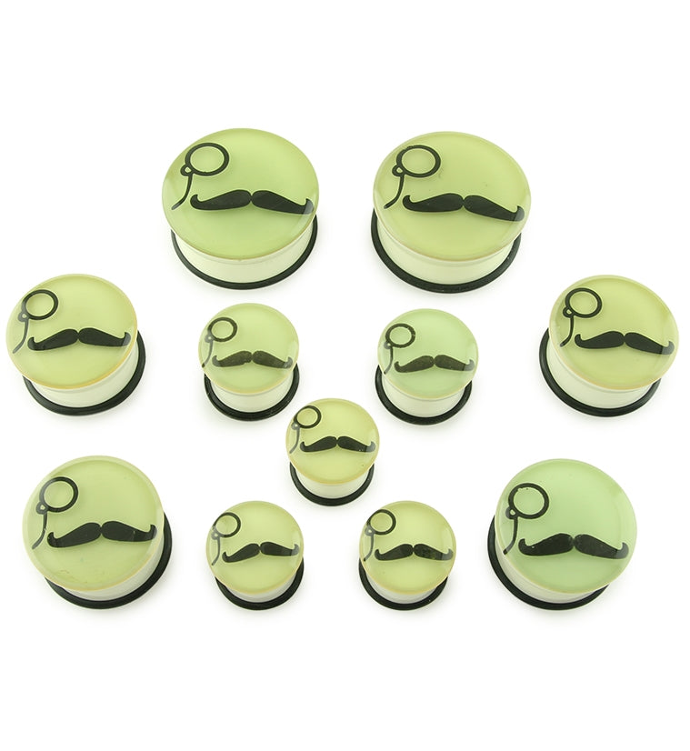 Glow In The Dark Mustache Plugs