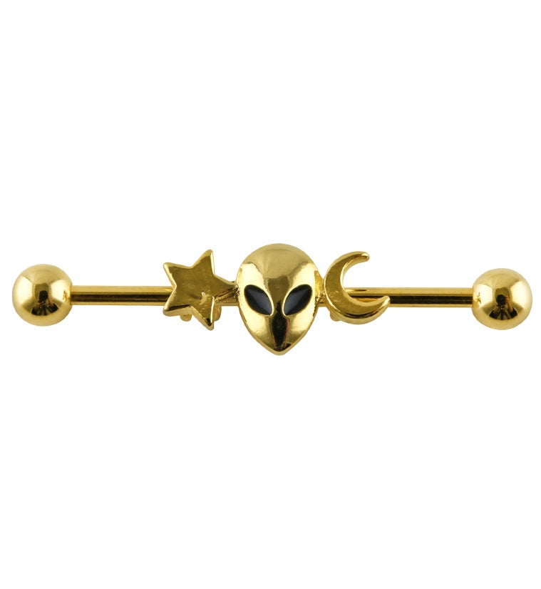 Gold Alien Stainless Steel Industrial Barbell