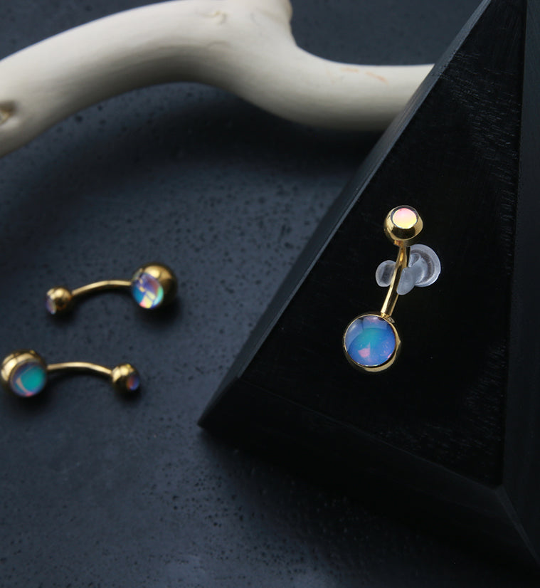 Gold PVD Aura Belly Button Ring