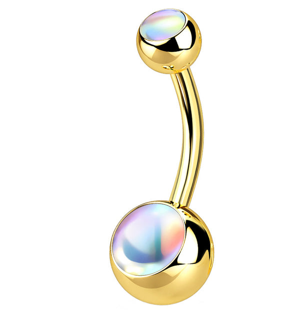 Gold PVD Aura Belly Button Ring
