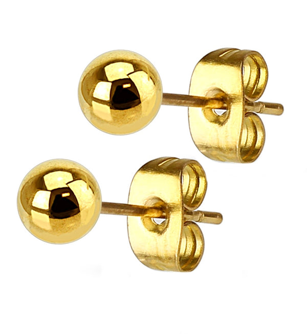 Gold PVD Ball Point Earrings